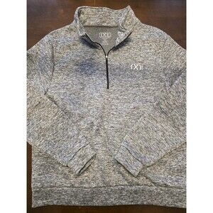 2(X)IST Men’s Half Zip Sweatshirt Gray Black Trim Heather XXL
